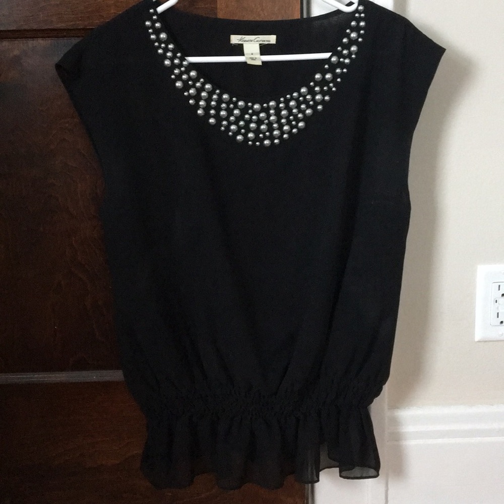 Kenneth Cole Silk Peplum Top - Size 6